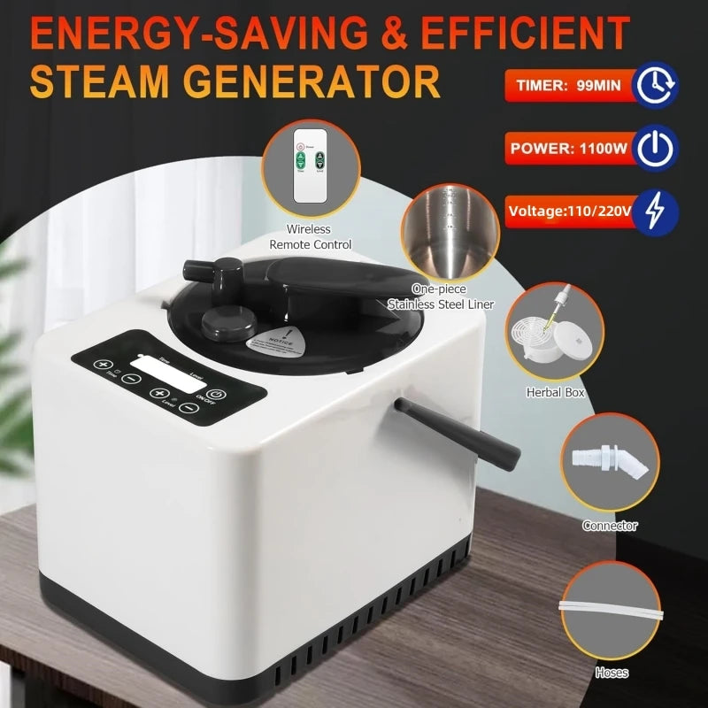 Portable Steam Sauna Box with Infrared 660nm Red Light Lamp for Home Personal Full Body Sauna Spa with 3L Steamer Indoor Use