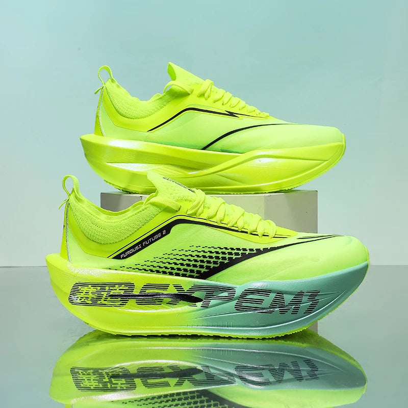Marathon Air Cushion Carbon Plate Sports Running Shoes Men Breathable Lightweight Women Comfortable Nonskid Speciality Sneakers