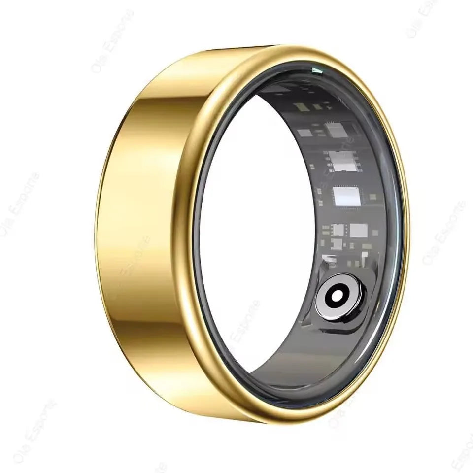 R09 Smart Ring Men Women with Charging Case,Heart Rate Blood Oxygen,Skin Temperature Monitor,5ATM Waterproof For Android iOS