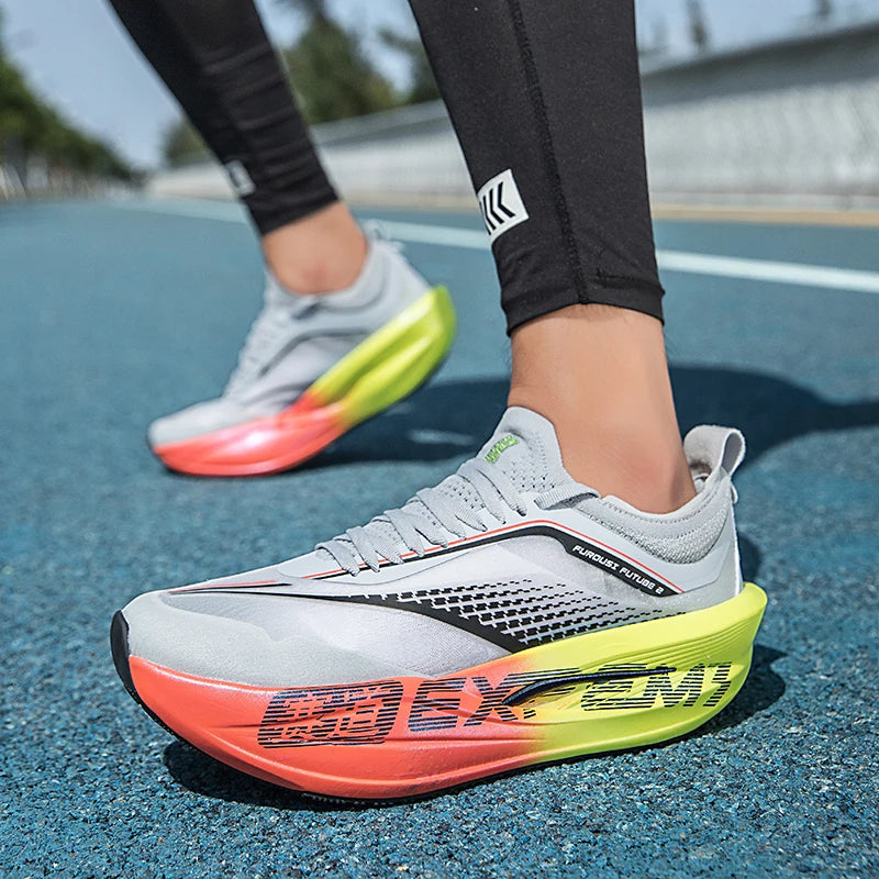 Marathon Air Cushion Carbon Plate Sports Running Shoes Men Breathable Lightweight Women Comfortable Nonskid Speciality Sneakers