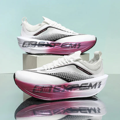 Marathon Air Cushion Carbon Plate Sports Running Shoes Men Breathable Lightweight Women Comfortable Nonskid Speciality Sneakers