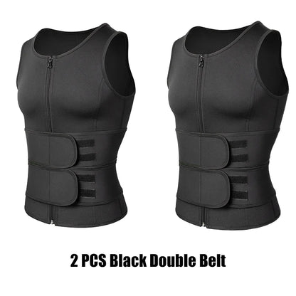 Men Body Shaper Waist Trainer Vest Slimming Shirt Sauna Sweat Vest Compression Undershirt Shapewear Fat Burner Workout Tank Tops