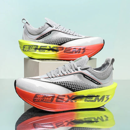 Marathon Air Cushion Carbon Plate Sports Running Shoes Men Breathable Lightweight Women Comfortable Nonskid Speciality Sneakers