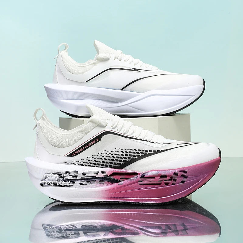 Marathon Air Cushion Carbon Plate Sports Running Shoes Men Breathable Lightweight Women Comfortable Nonskid Speciality Sneakers
