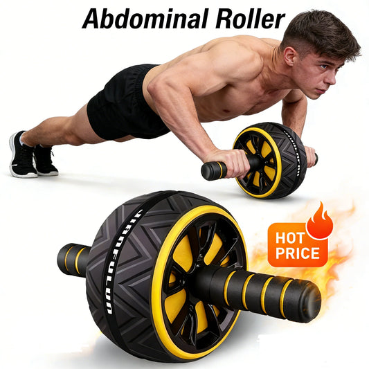 Ab Rollers Dual-Wheel Silent Abdominal Roller for Core Workout Fitness Equipment with Anti-Slip Base for Men Women Home Training