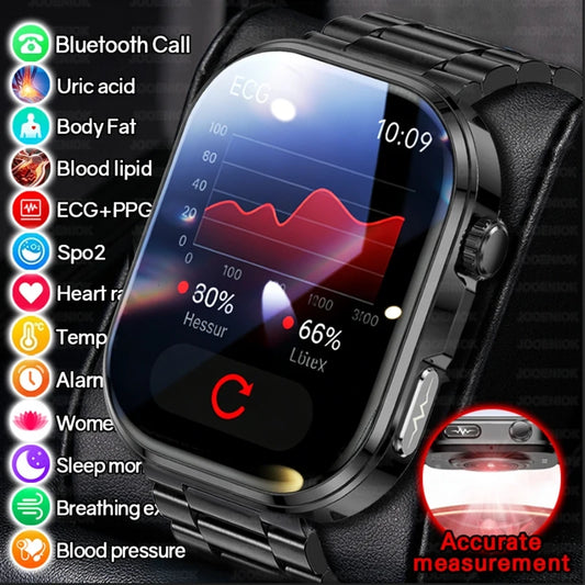 2026 AI Health Diagosis ECG+PPG SmartWatch Men Blood Pressure Lipid Uric Acid Heart Analysis 1.88-inch Bluetooth Call Smartwatch