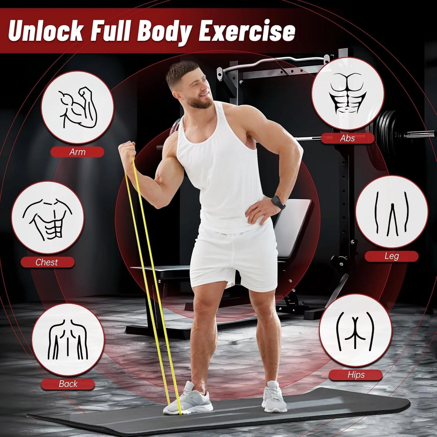 Resistance Bands for Working Out, 7-Level Pull Up Assistance Bands, Exercise Bands for Women & Men, Stretch Workout Bands for Fu