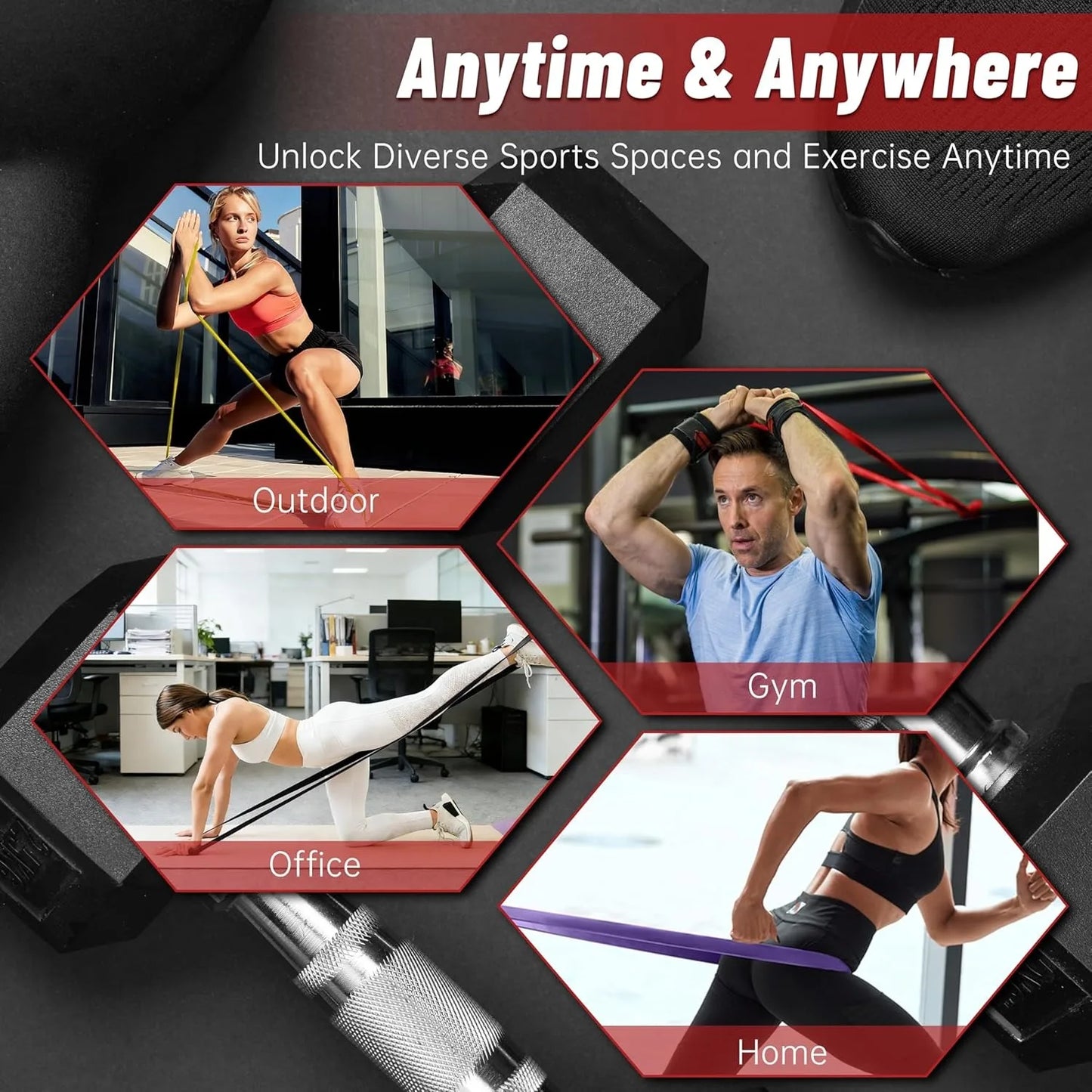 Resistance Bands for Working Out, 7-Level Pull Up Assistance Bands, Exercise Bands for Women & Men, Stretch Workout Bands for Fu