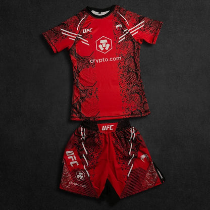 New UFC Classic Octagonal Cage Fighting Night Men's MMA Oversized Breathable Speed Drying Boxing Jujutsu Training Sports Set
